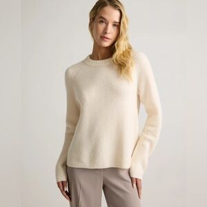 Quince Mongolian Cashmere Fisherman Crewneck Sweater